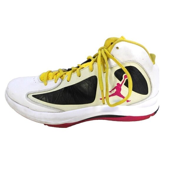 JORDAN Flywire white, red & yellow high top leather sneakers men\'s size 12 main image 14